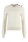 Bottega Veneta Rib Wool Sweater With Knot Detail In Neutral