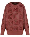 Bottega Veneta Crewneck Polka Dot Wool Sweater In Brown