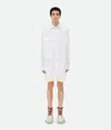 Bottega Veneta Crisp Cotton Silk Double Layer Shirt In White