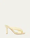 Bottega Veneta Criss Cross Padded Leather Slide Sandals In Camomile