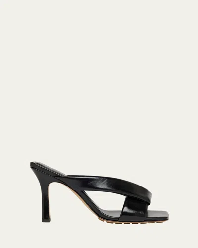 Bottega Veneta Criss Cross Padded Leather Slide Sandals In Fondant