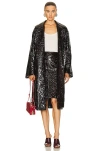 Bottega Veneta Croc Embossed Coat In Henna