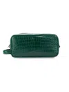 Bottega Veneta Croc-embossed Leather Zip Shaving Pouch In Grey