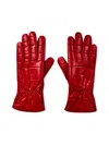 Bottega Veneta Croc Embossed Logo Leather Gloves For Women