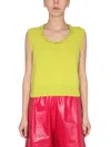 Bottega Veneta Women's Vest With Crochet Chain In Green