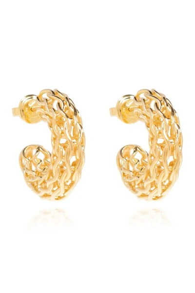 Bottega Veneta Crochet Earrings In Gold