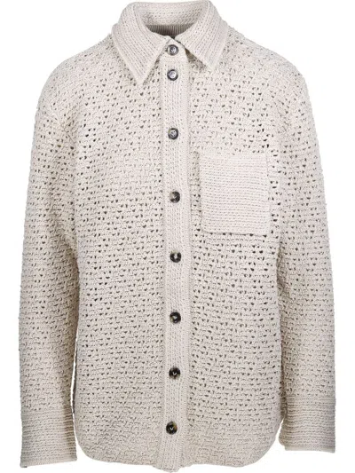 Bottega Veneta Crochet Shirt In Beige