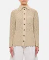 Bottega Veneta Cotton Crochet Shirt In Beige