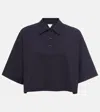 Bottega Veneta Cotton Pique Polo Shirt In Blue
