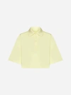 Bottega Veneta Cropped Cotton Polo Shirt In Pineapple