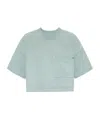 Bottega Veneta Pocket Detailed Cropped T-shirt In Blue