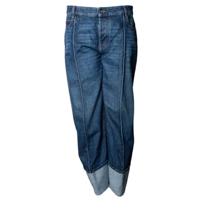 Pre-owned Bottega Veneta , Cropped Folded Jeans In Blue