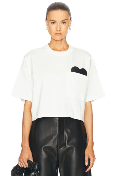 Bottega Veneta White Short-sleeved Crop T-shirt With Heart