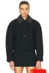 Bottega Veneta Button-front Cotton Jacket In Black