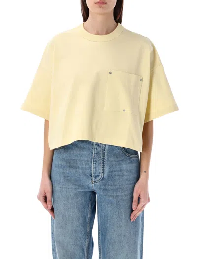 Bottega Veneta Cropped Cotton-jersey T-shirt In Yellow