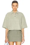Bottega Veneta Cropped Polo Shirt In Chick Melange