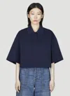 Bottega Veneta Cotton Pique Polo Shirt In Navy