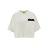 Bottega Veneta White Cropped T-shirt With Heart Detail On The Pocket In Cotton Woman In White