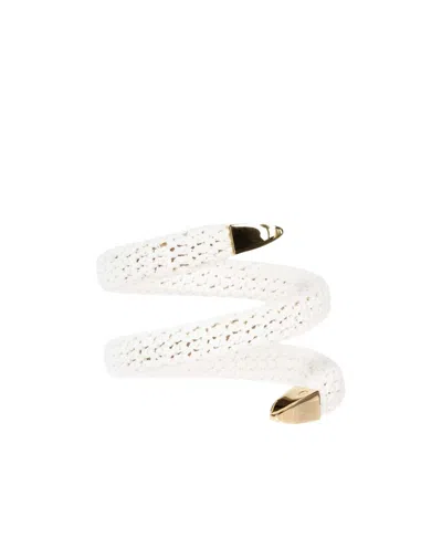 Bottega Veneta Cross Spiral Bracelet In White