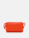 Bottega Veneta Loop Baguette Leather Shoulder Bag In Orange