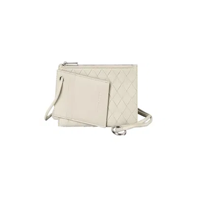 Pre-owned Bottega Veneta Crossbody Double Pouch Bag 'grey' | Men's Size Onesize In Gray