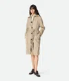 Bottega Veneta Crushed Cotton Coat In Sandshell