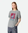 Bottega Veneta Bedrucktes T-shirt Mit Crushed-effekt Aus Baumwolljersey In Light Grey Melange