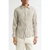 Bottega Veneta Striped Pattern Crinkled Cotton Shirt In Neutral