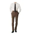 Bottega Veneta Crushed Wool Slim Trousers In Brown