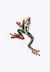 Bottega Veneta Crystal-embellished Frog Brooch In Green