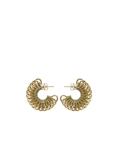 Bottega Veneta Crystal-embellished Hoop Earrings In Yellow