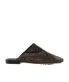Bottega Veneta Crystal Embellished Slippers In Brown