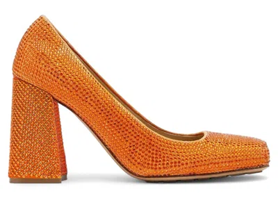 Pre-owned Bottega Veneta Crystal Embellished Tower Pumps (women's) Sneakers In Orange