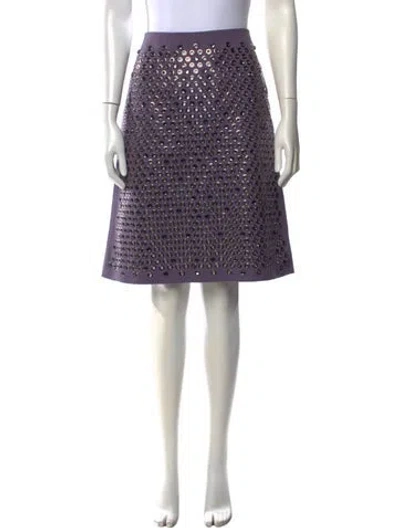 Pre-owned Bottega Veneta Crystal Embellishments Midi Length Skirt W/ Tags In Purple