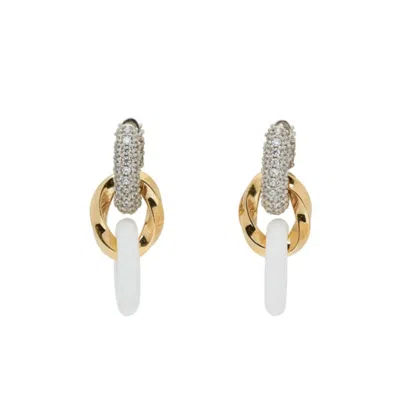 Bottega Veneta Crystal-embellished Chain Earrings In ["gold Tone"]