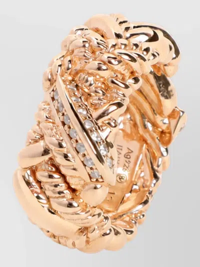 Bottega Veneta Crystal-embellished Ring In Gold