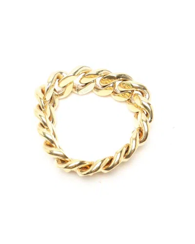 Pre-owned Bottega Veneta Cuban Link Silver Chain Bracelet In Gold