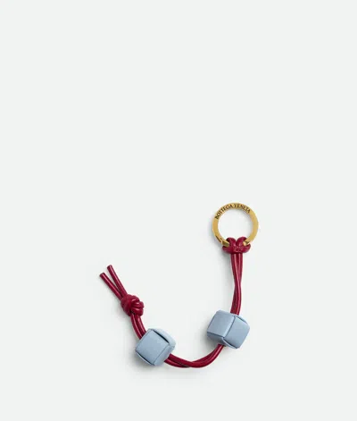 Bottega Veneta Cube Key Ring In Dark Red / Ice