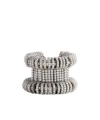 Bottega Veneta Cubic Zirconia Brass Ring In Gray