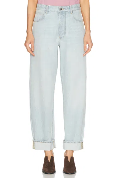 Bottega Veneta Cuffed Straight Leg In Light Blue