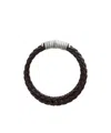 Bottega Veneta Curl Leather Bracelet In Chocolate Brown