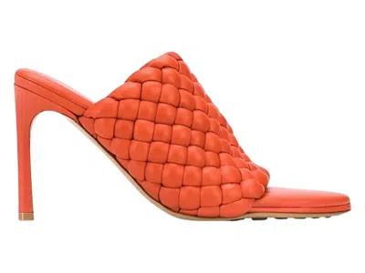 Pre-owned Bottega Veneta Curve Leather Sandals (women's) Sneakers In Orange