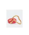 Bottega Veneta Curved Buckle Waist Belt In Red