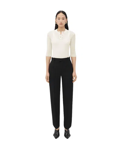 Bottega Veneta Curved Casual Pants In Black