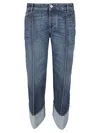 Bottega Veneta Curved Denim Cotton Jeans In Blue