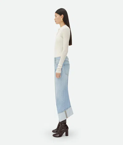 BOTTEGA VENETA CURVED SHAPE LIGHT BLEACHED DENIM