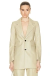 Bottega Veneta Curved Sleeve Jacket In Fennel Seed