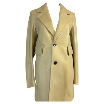 Pre-owned Bottega Veneta Curved Sleeve Leather Jacket In Fennel Seed, New Wo Tags In Sand