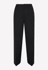 Bottega Veneta Wool Cropped Trousers In Black
