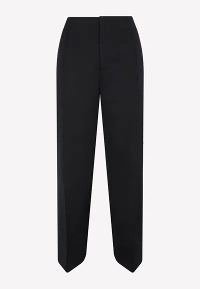 BOTTEGA VENETA CURVED TAILORED PANTS,708514.VKIV0-1000 BLACK